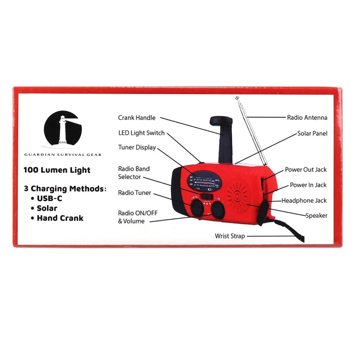 4-in-1 Dynamo Solar NOAA Weather Band Radio and Flashlight
